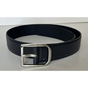 Gucci Men's Dollar Calf Leather Belt Blue 85/34 Made in Italy 449716 NWT